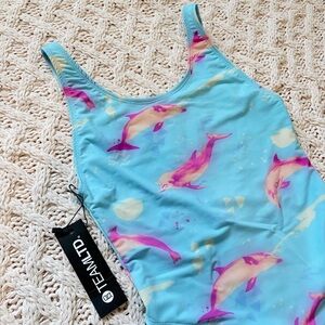 Team LTD Women’s Swimsuit - NWT One Piece with Dolphin Pattern